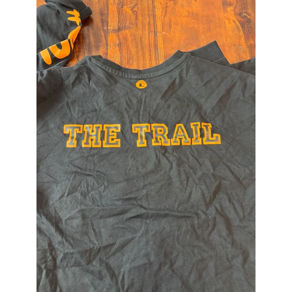Astraco Mens Wolfpack The Trail Long Sleeve Graphic Tee Black‎ Orange Large